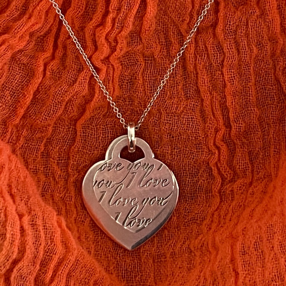 AUTHENTIC TIFFANY & CO “I LOVE YOU” HEART NECKLACE